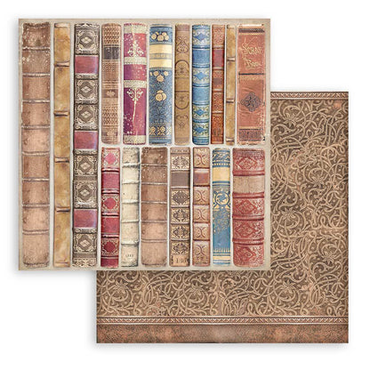 Stamperia 8" Scrapbook Paper Pad Backgrounds Selection - Vintage Library