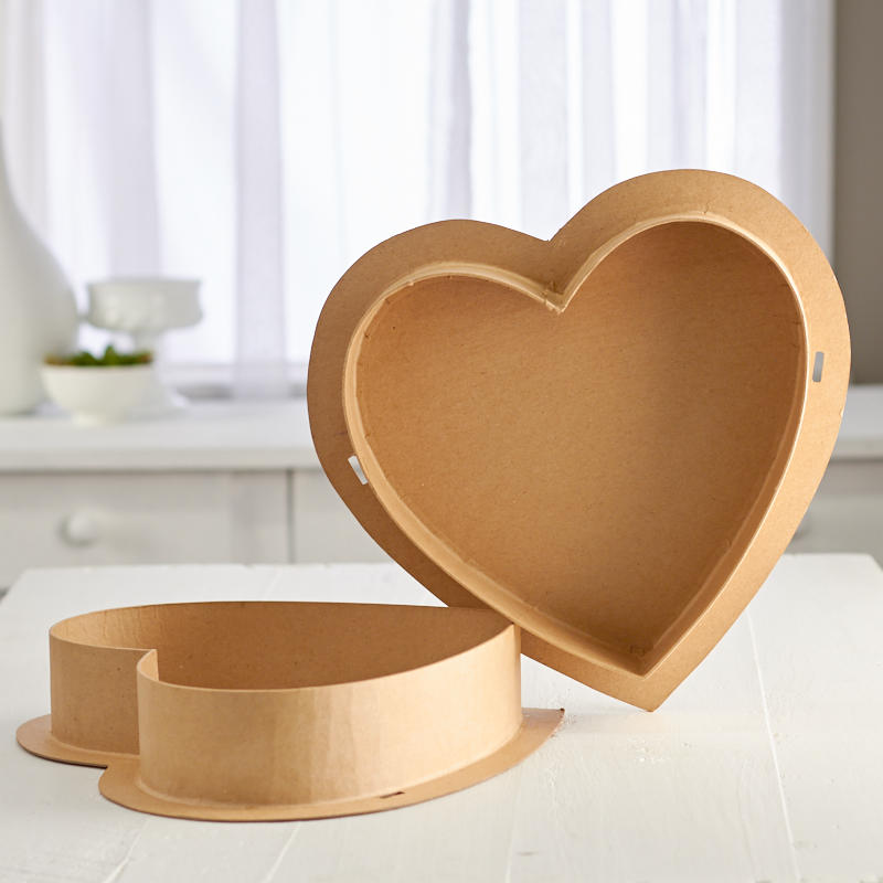 Valentine Heart Shape Paper Mache Candy Box - 12" X 12"