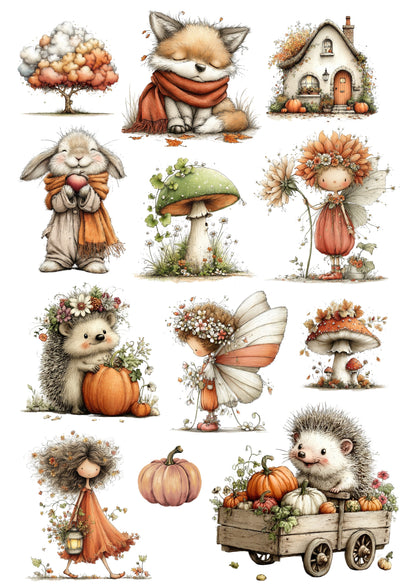 Wet Transfers A4- Autumn Cuties