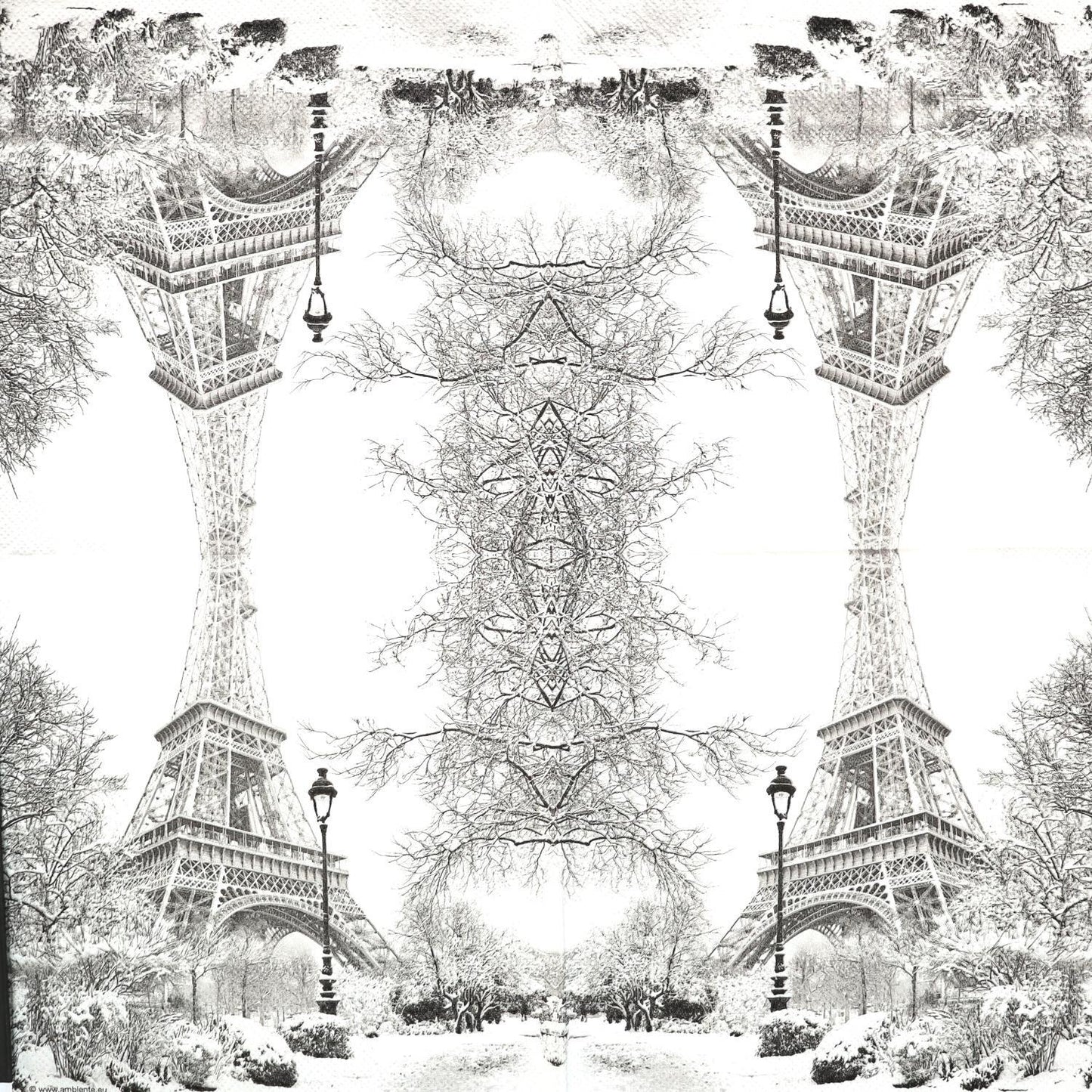 Decoupage Napkins 6.5" - Winter in Paris