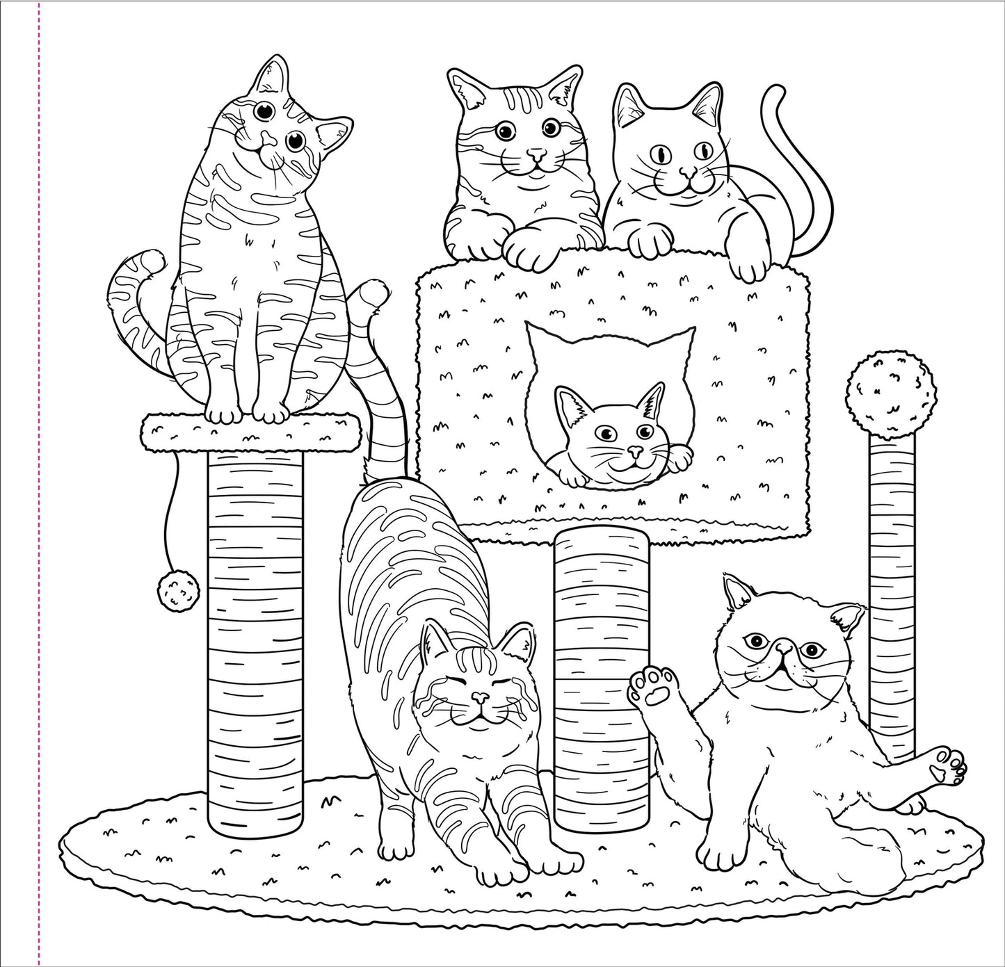 Cute and Curious Cats Artist's Coloring Book