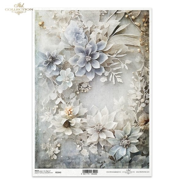 ITD Collection A4 Rice Paper - Winter Flowers II R2343