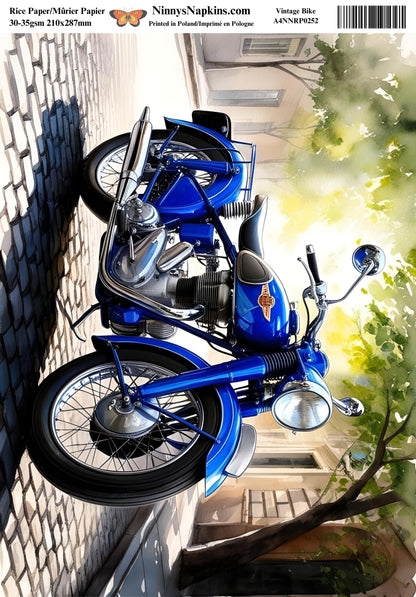Special Order - Ninny's Decoupage Rice Paper - Vintage Motorbike VII
