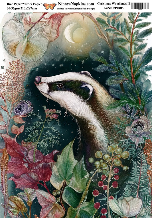 Decoupage Rice Paper - Christmas Woodland II