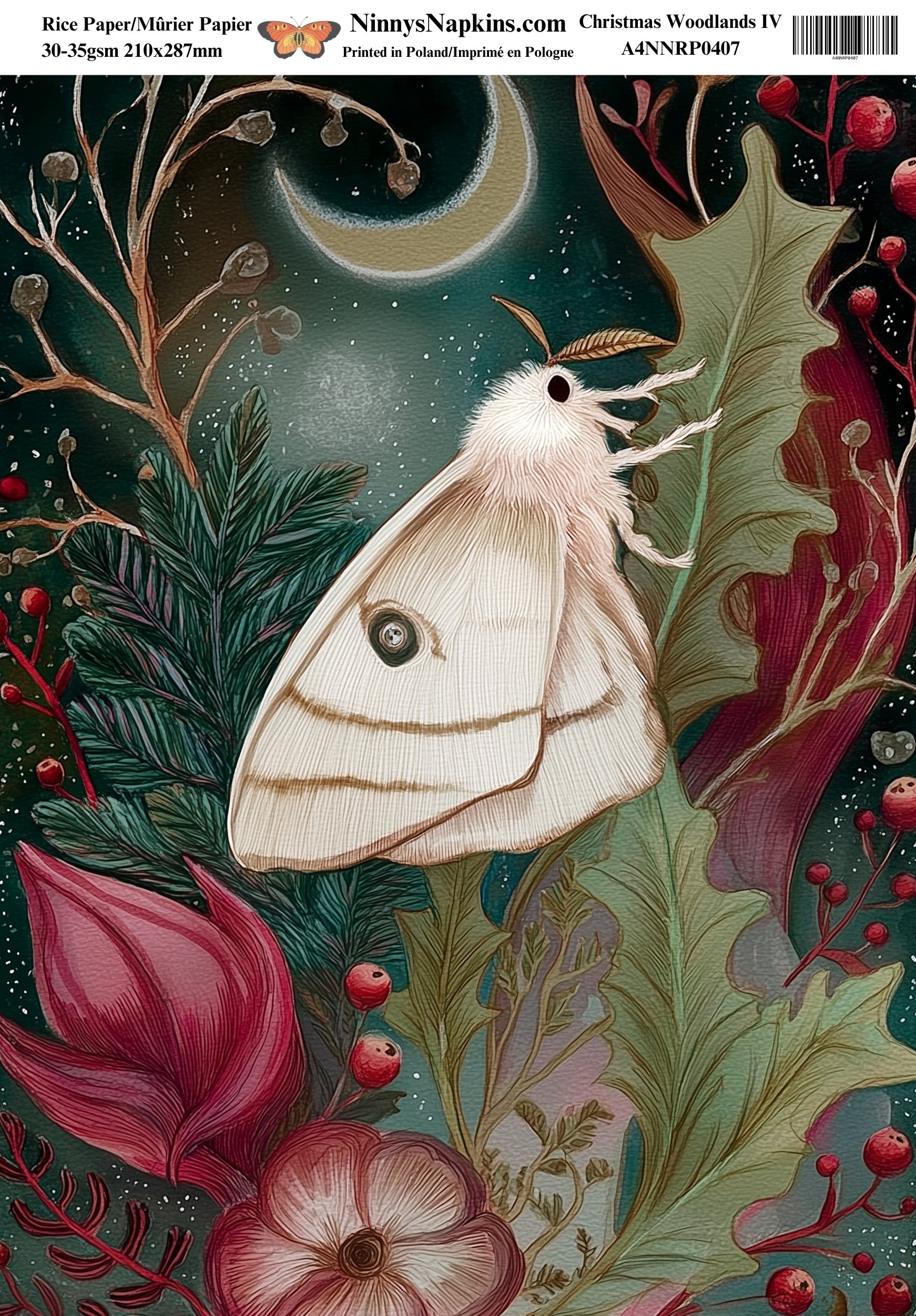 Decoupage Rice Paper - Christmas Woodland IV