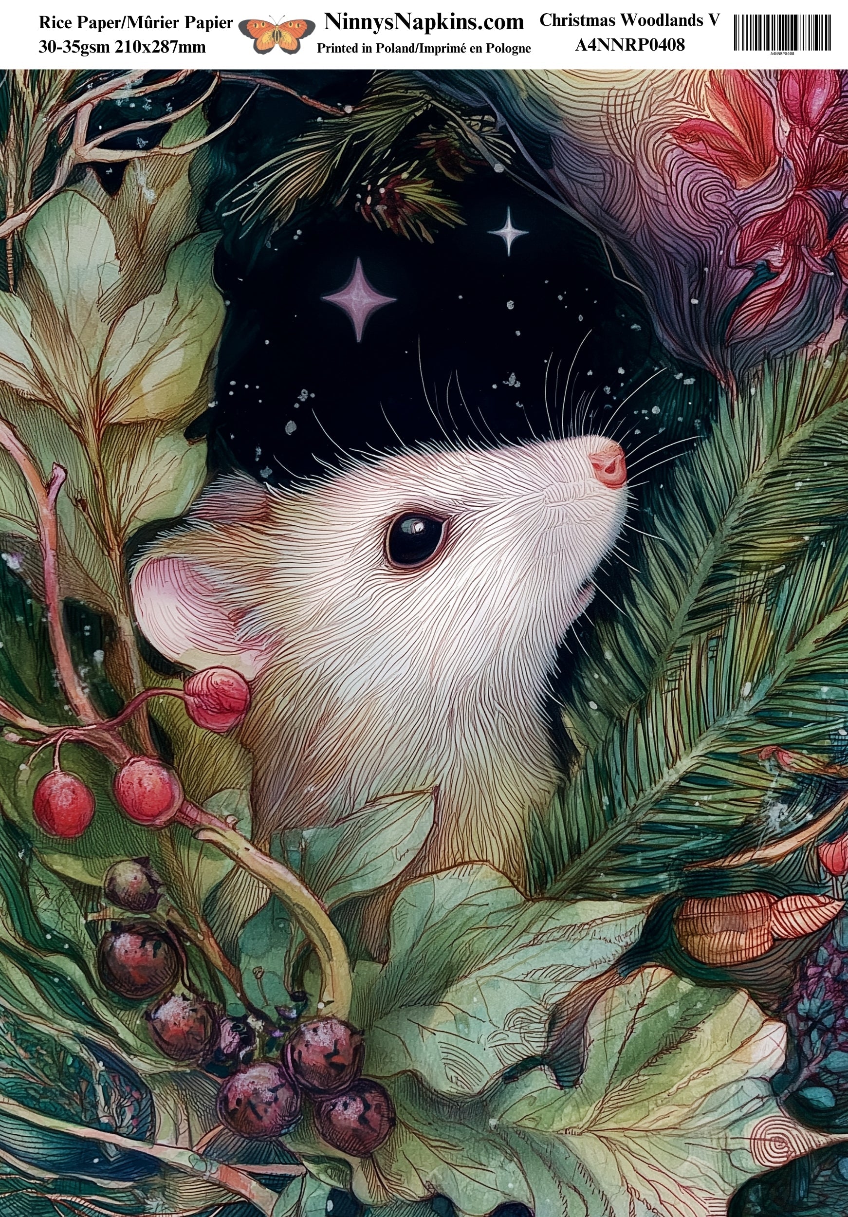 Decoupage Rice Paper - Christmas Woodland V