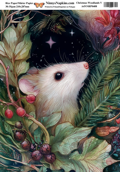 Decoupage Rice Paper - Christmas Woodland V