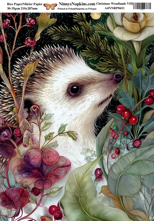Decoupage Rice Paper - Christmas Woodland VIII
