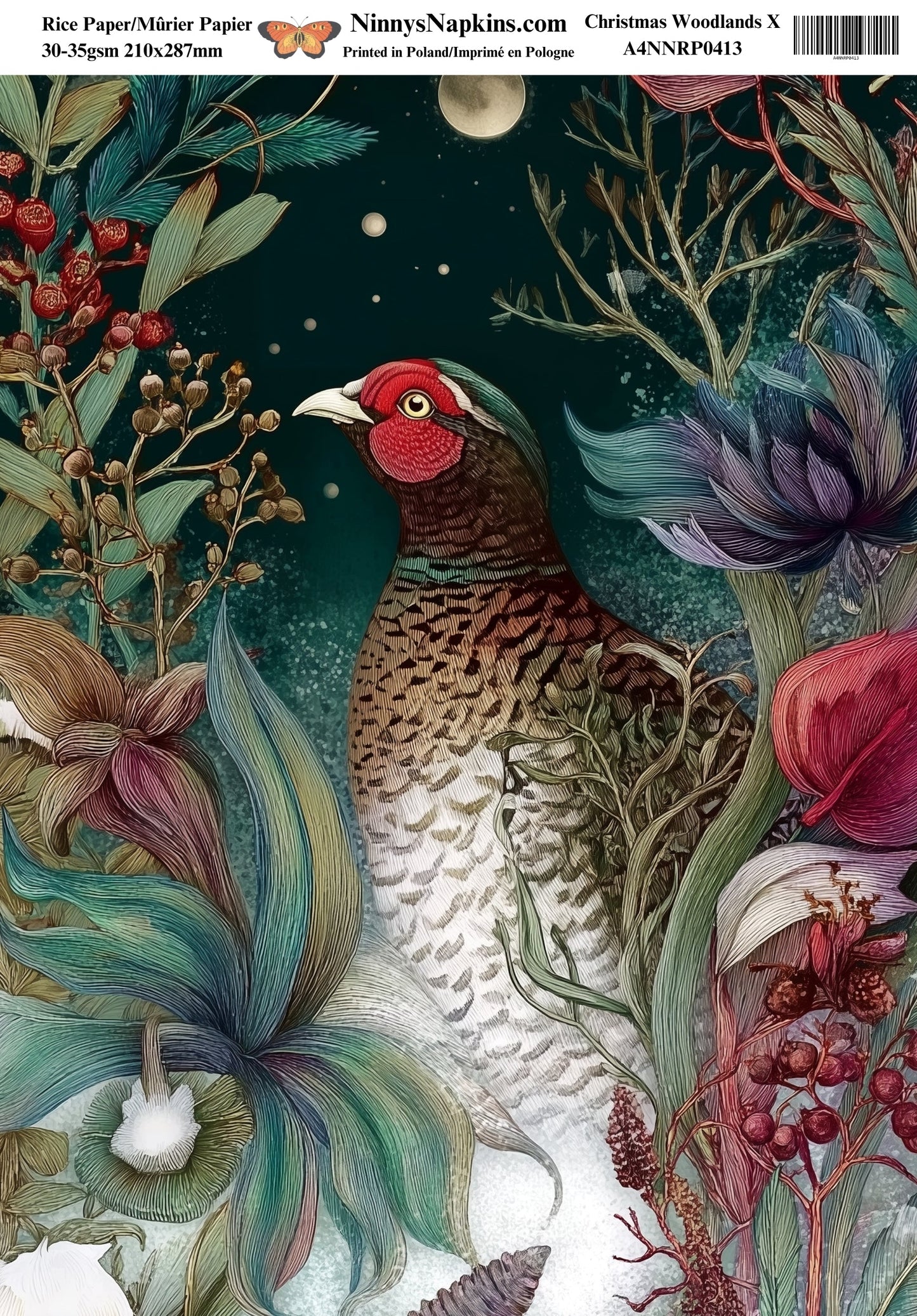 Decoupage Rice Paper - Christmas Woodland X