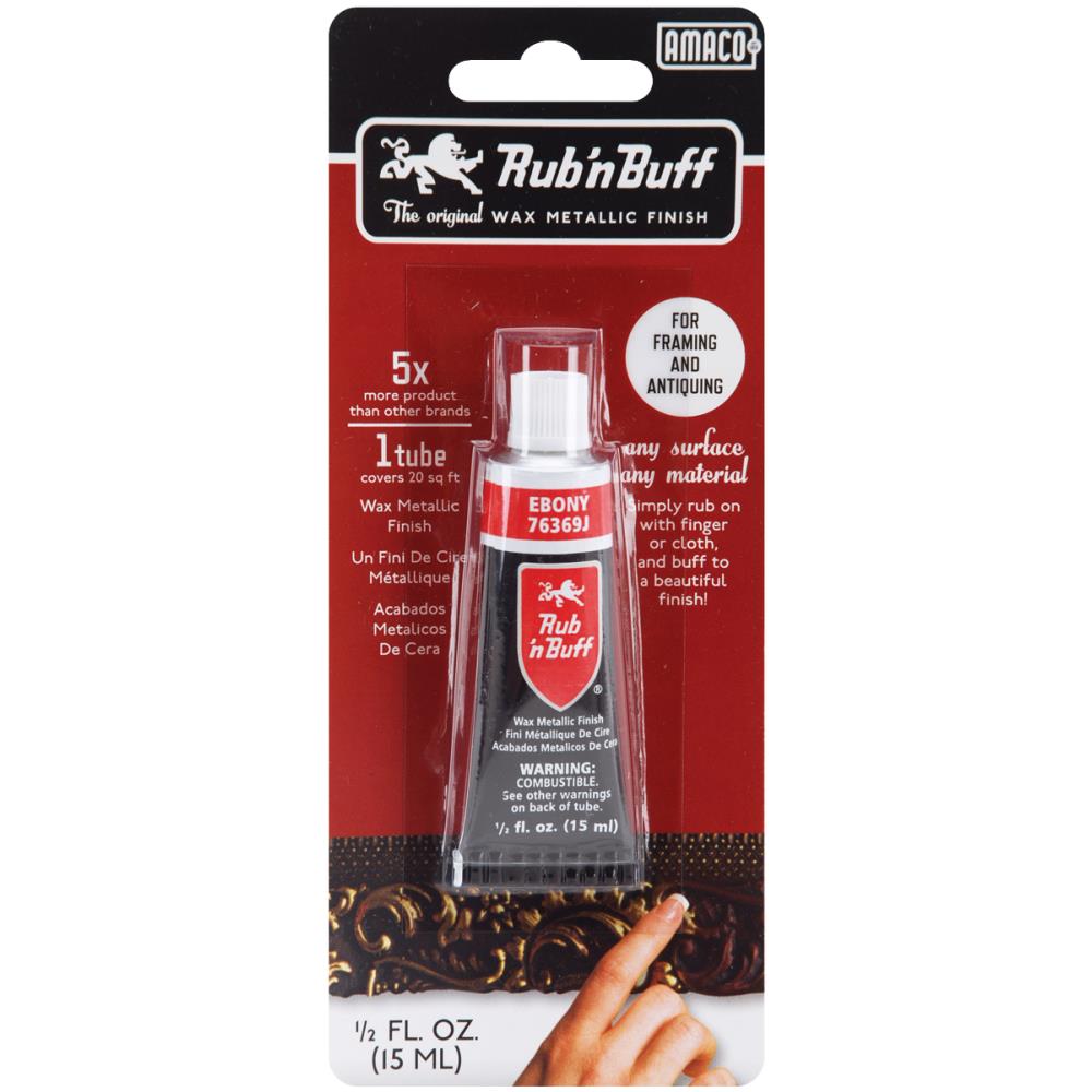 Amaco Rub 'n Buff Metallic Wax Finish .5oz ebony