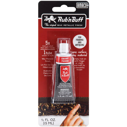 Amaco Rub 'n Buff Metallic Wax Finish .5oz ebony