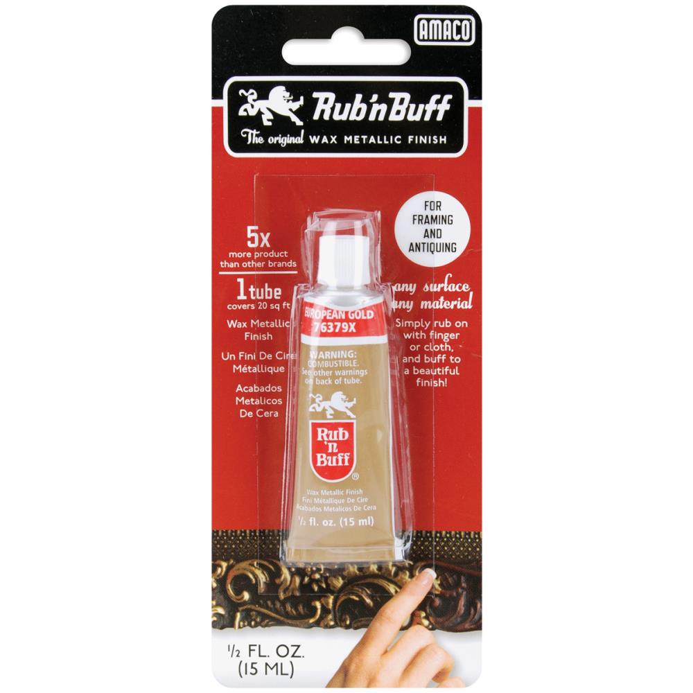 Amaco Rub 'n Buff Metallic Wax Finish .5oz european gold