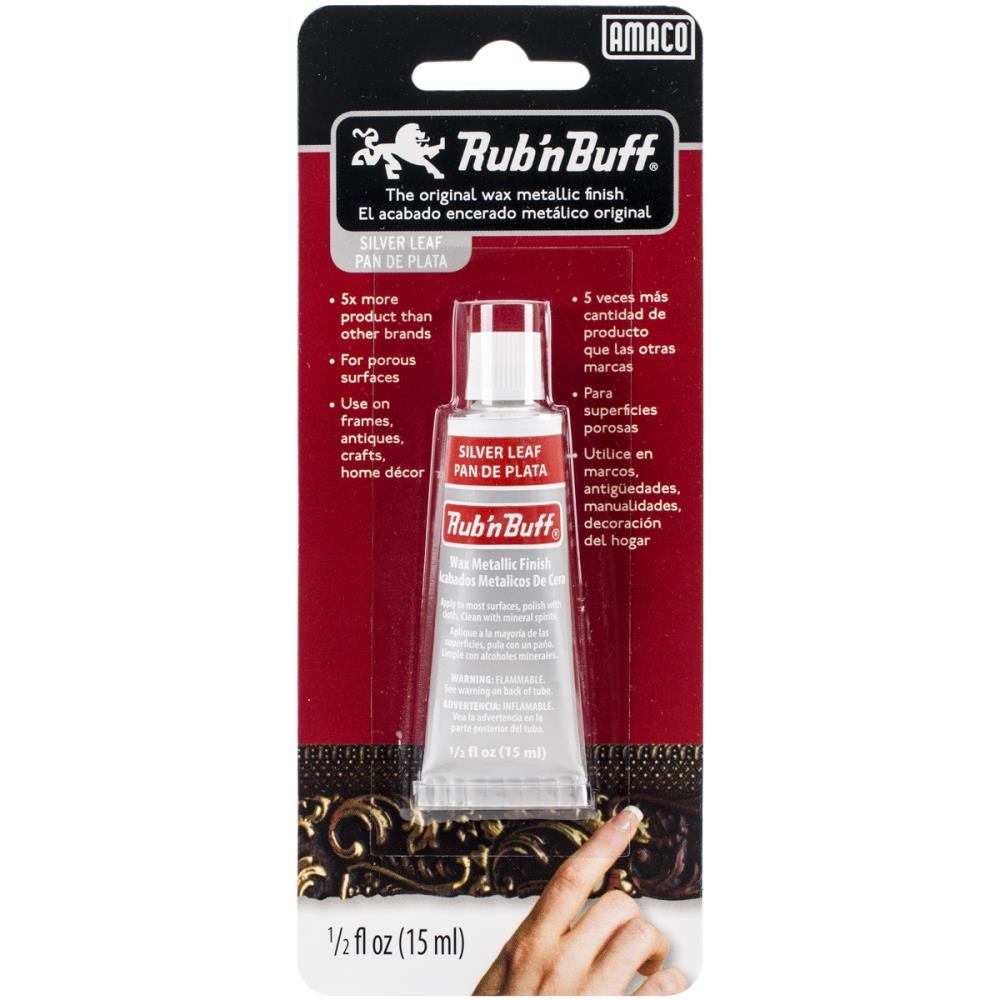 Amaco Rub 'n Buff Metallic Wax Finish .5oz silver