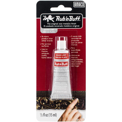 Amaco Rub 'n Buff Metallic Wax Finish .5oz silver