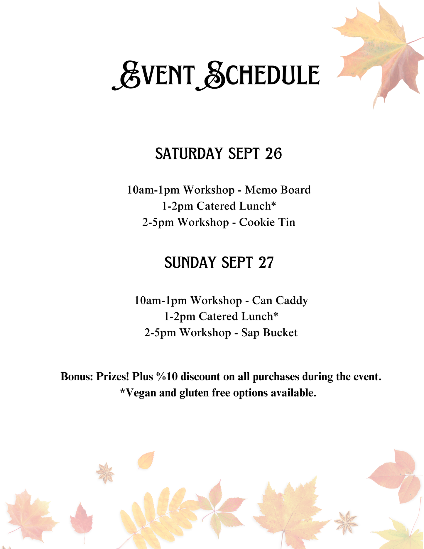 Autumn Upcycle Extravaganza - Sept 26th & 27th