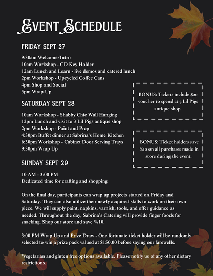 Autumn Upcycle Extravaganza - 3 Day Event Pass