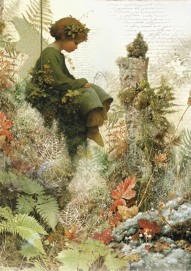 Papel de arroz para decoupage A5 (mixto, 8 unidades) - Susurros de hadas