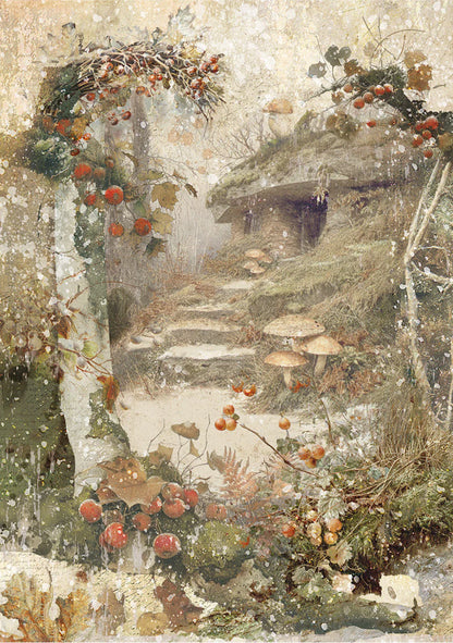 Papel de arroz para decoupage A5 (mixto, 8 unidades) - Susurros de hadas