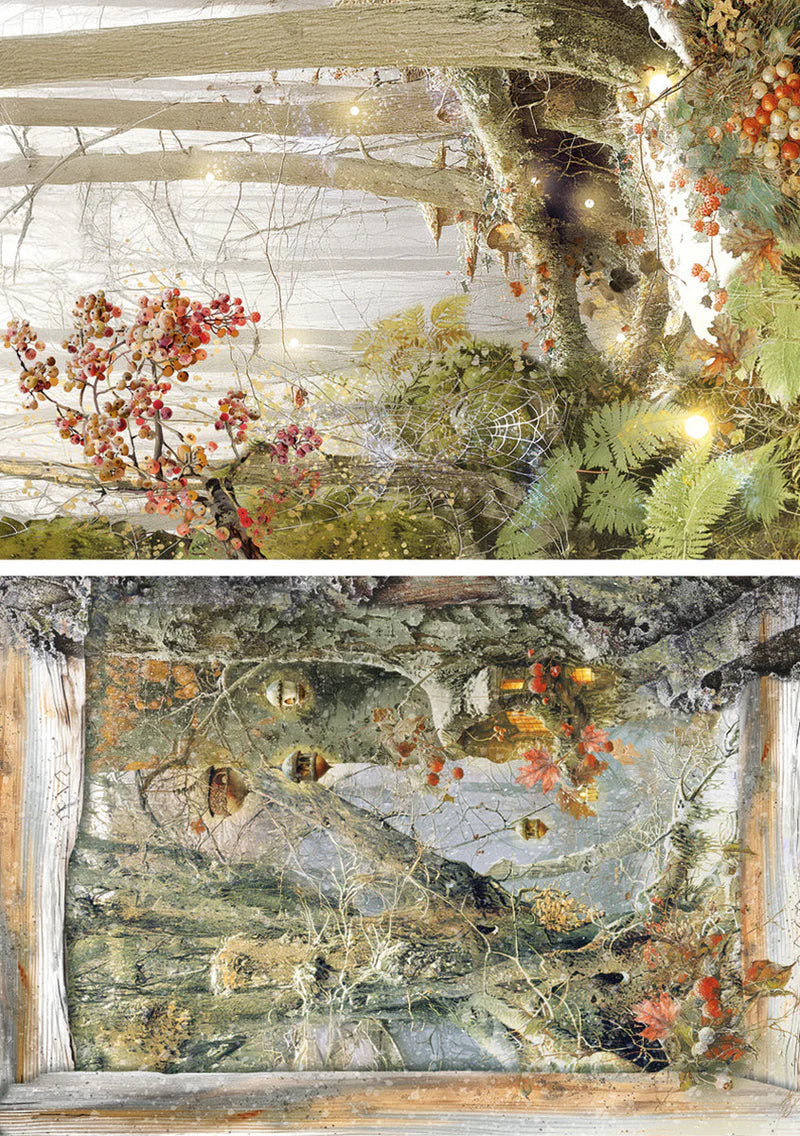 Papel de arroz para decoupage A5 (mixto, 8 unidades) - Susurros de hadas