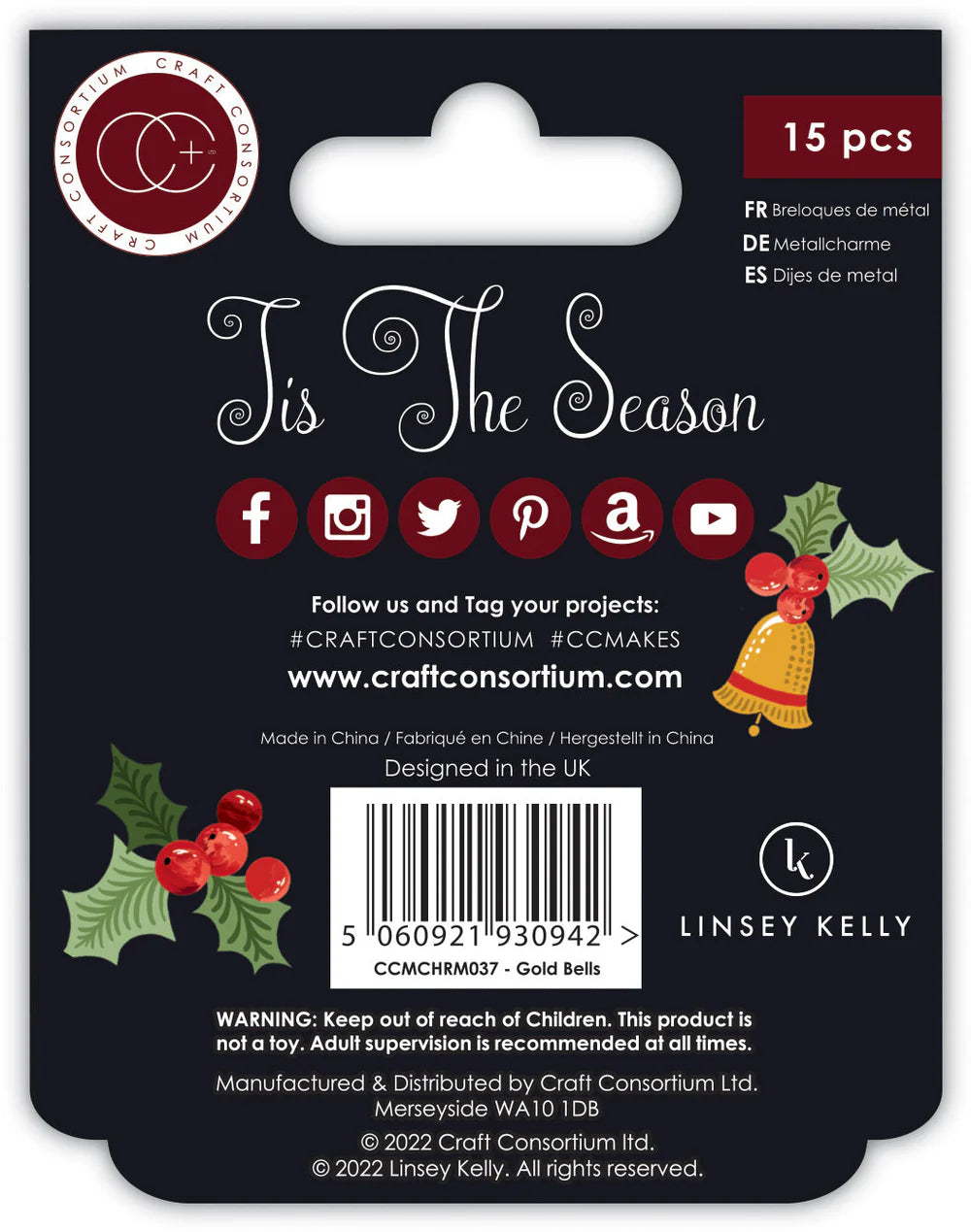 Metal Charms - Gold Bells