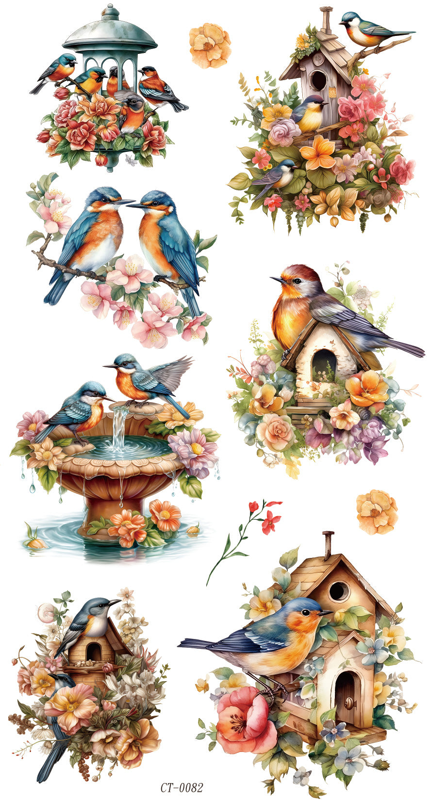 Glossy Crystal Rub-On Transfers- Birdhouses
