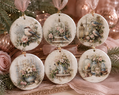 Decoupage Rice Paper - Christmas Garden Birds