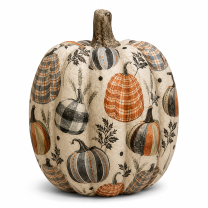 Decoupage Napkins 6.5" (2pcs)- Pumpkin Checks
