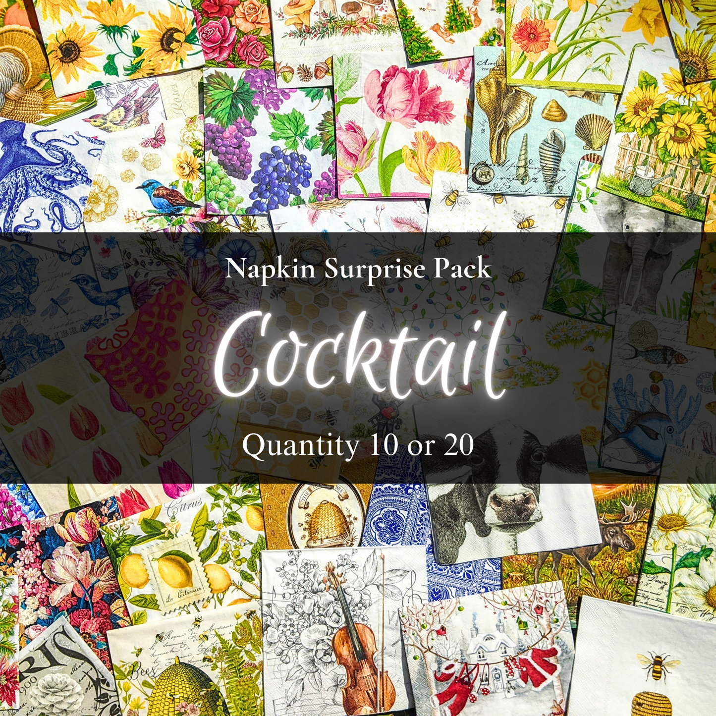 Napkin Surprise Pack - Cocktail 5" Only
