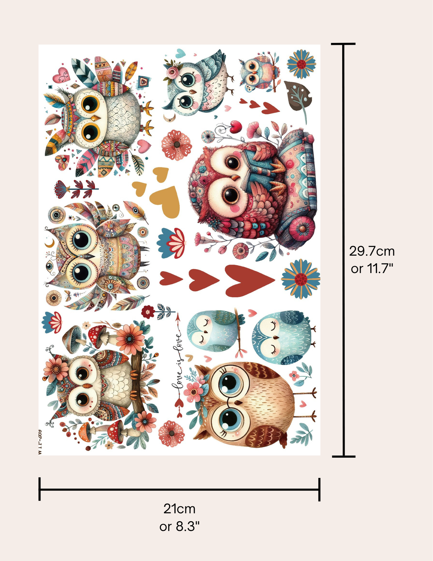Wet Transfers A4- Boho Hooters