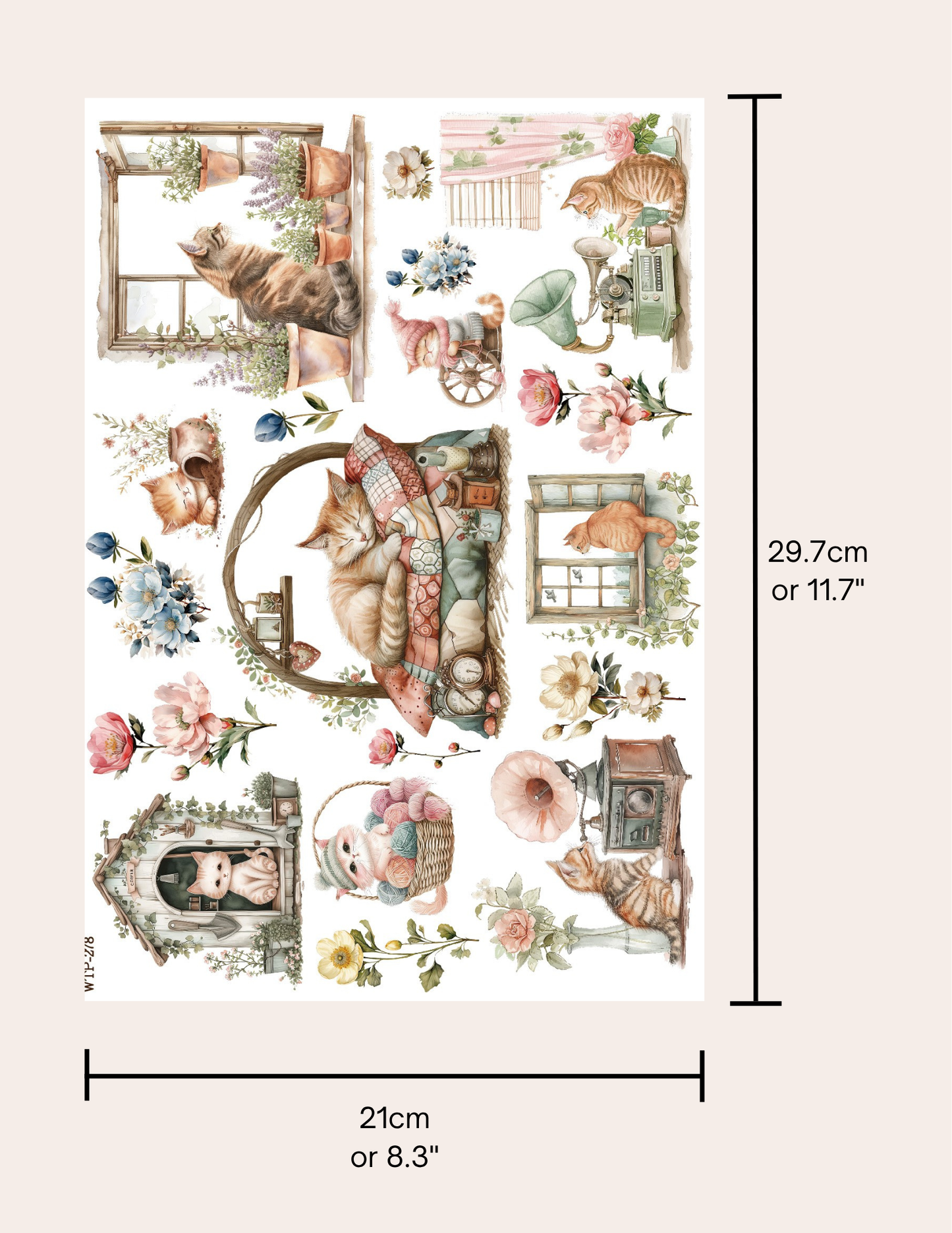 Wet Transfers A4- Sweet Kittens