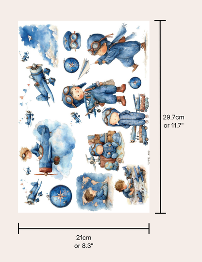 Wet Transfers A4- Little Aviators