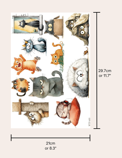 Wet Transfers A4- Quirky Cats