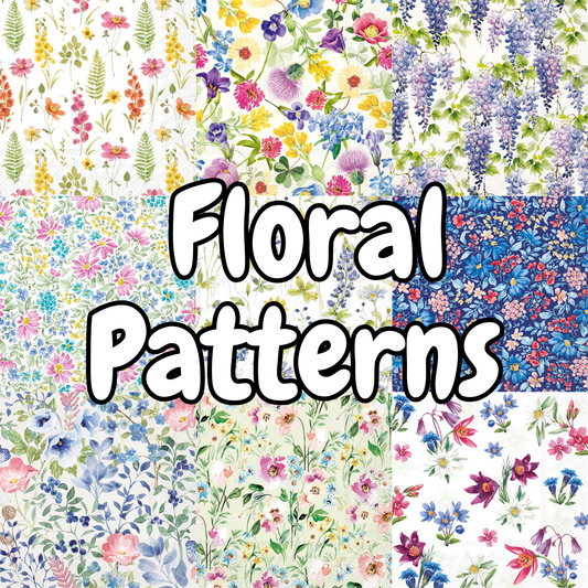 Decoupage Napkin Bundle - Floral Patterns