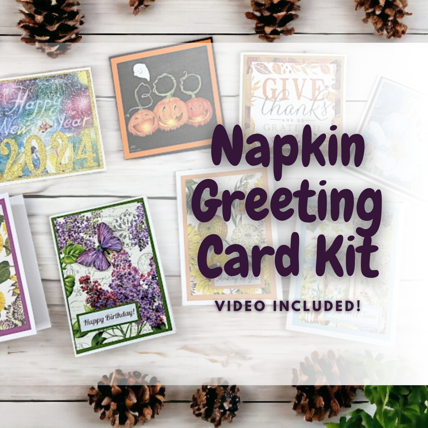 Virtual Workshop Kit - Napkin Greeting Cards – Ninnys Napkins