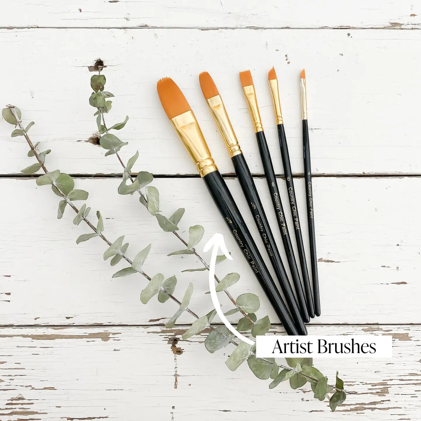 Country Chic - Set of Assorted Synthetic Artist Detail Brushes - Set of 5