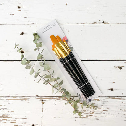 Country Chic - Set of Assorted Synthetic Artist Detail Brushes - Set of 5