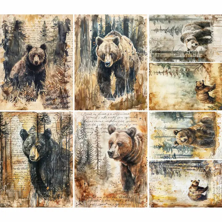 Craft Kreatively Rice Paper A4 Value Pack of 6 - Bears