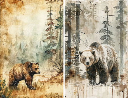 Craft Kreatively Rice Paper A4 Value Pack of 6 - Bears