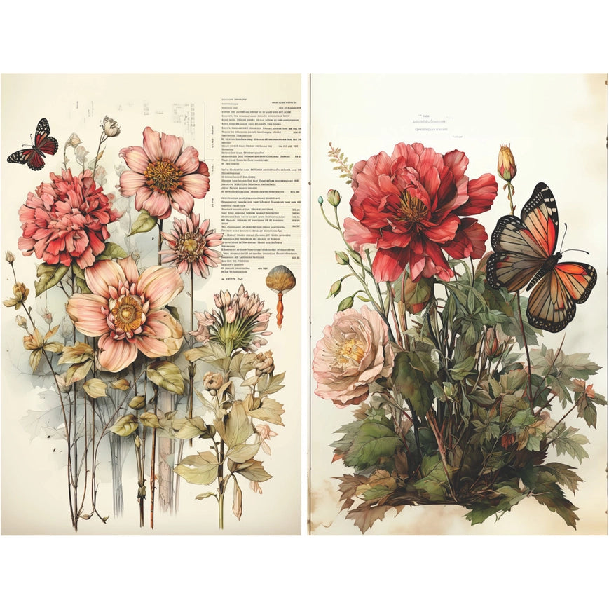 Craft Kreatively Rice Paper A4 Value Pack of 6 - Botanical Pages