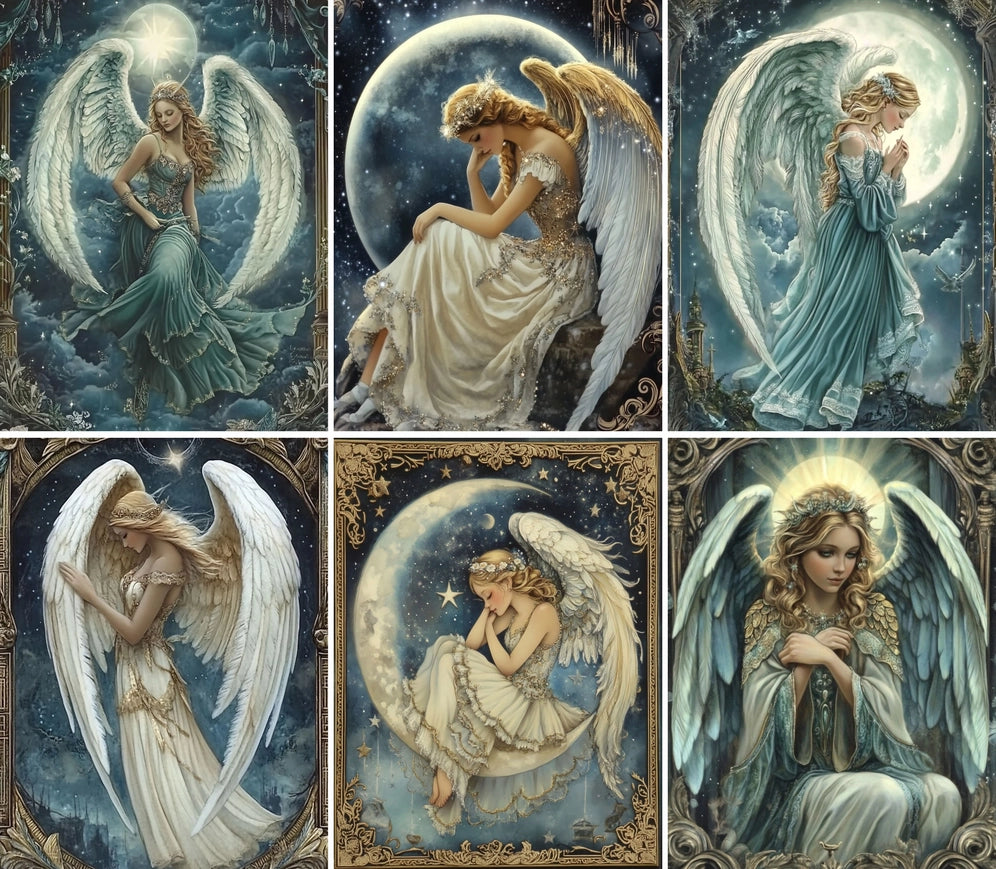 Craft Kreatively Rice Paper A4 Value Pack of 6 - Christmas Angels