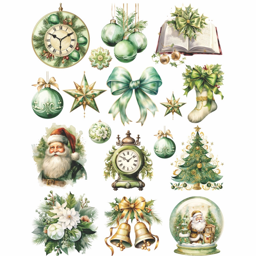 Craft Kreatively Rice Paper A4 Value Pack of 6 - Christmas Colours