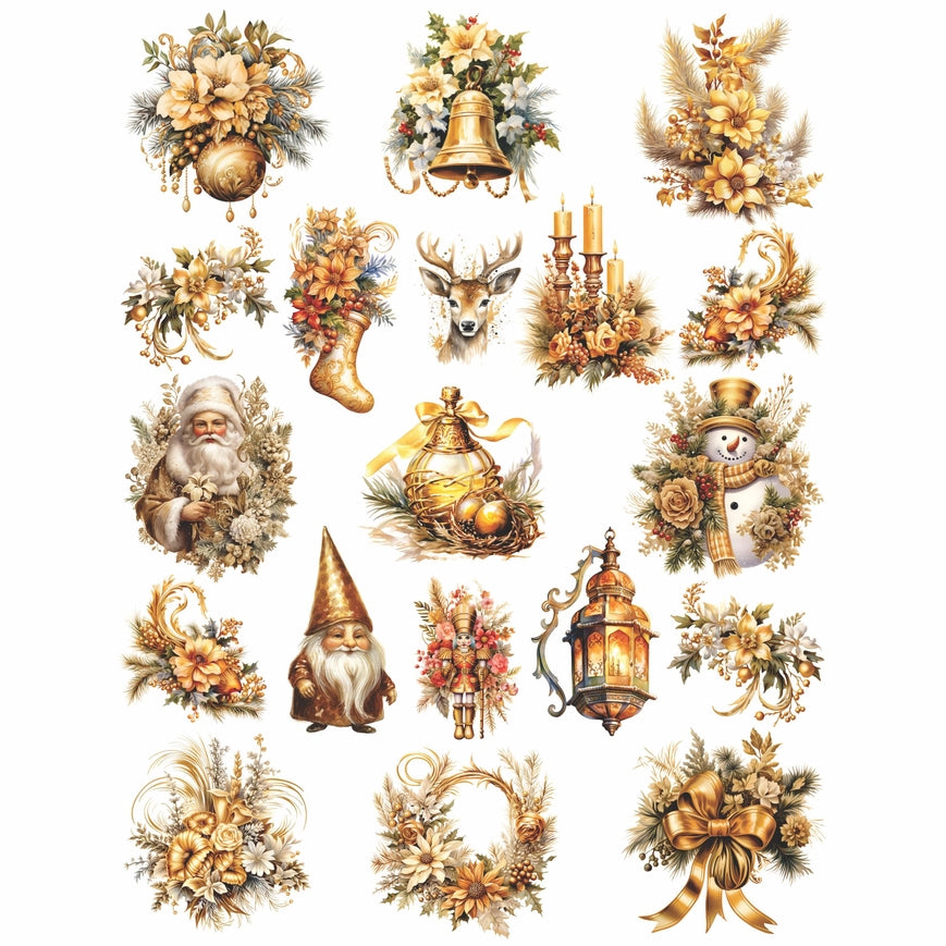 Craft Kreatively Rice Paper A4 Value Pack of 6 - Christmas Colours