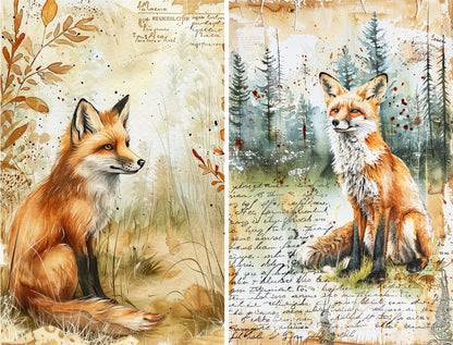 Craft Kreatively Rice Paper A4 Value Pack of 6 - Fox