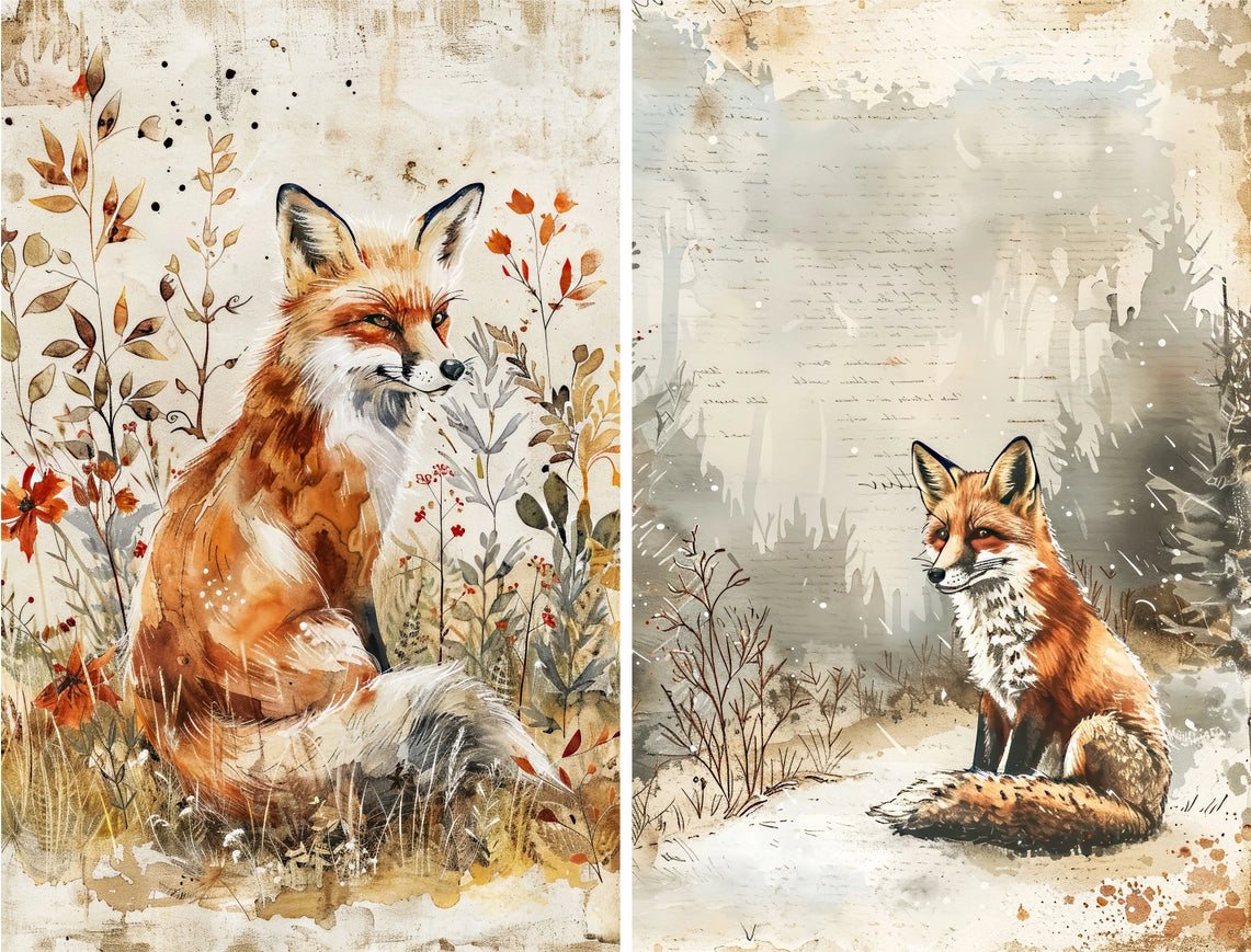 Craft Kreatively Rice Paper A4 Value Pack of 6 - Fox