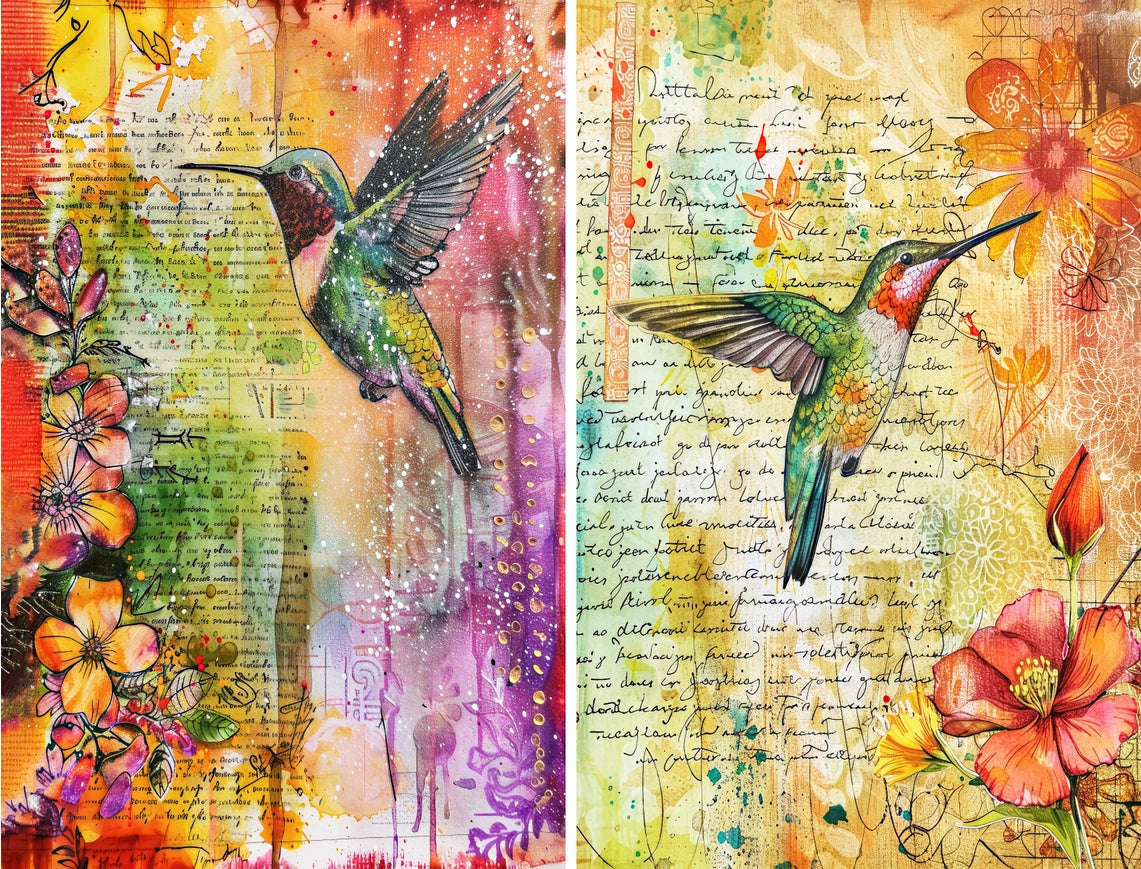 Craft Kreatively Rice Paper A4 Value Pack of 6 - Hummingbird