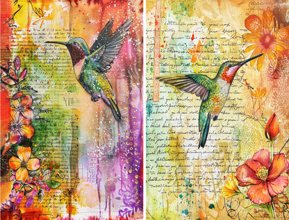 Craft Kreatively Rice Paper A4 Value Pack of 6 - Hummingbird