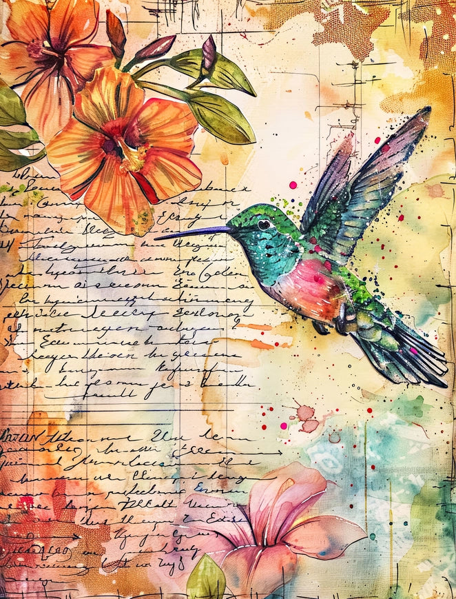 Craft Kreatively Rice Paper A4 Value Pack of 6 - Hummingbird