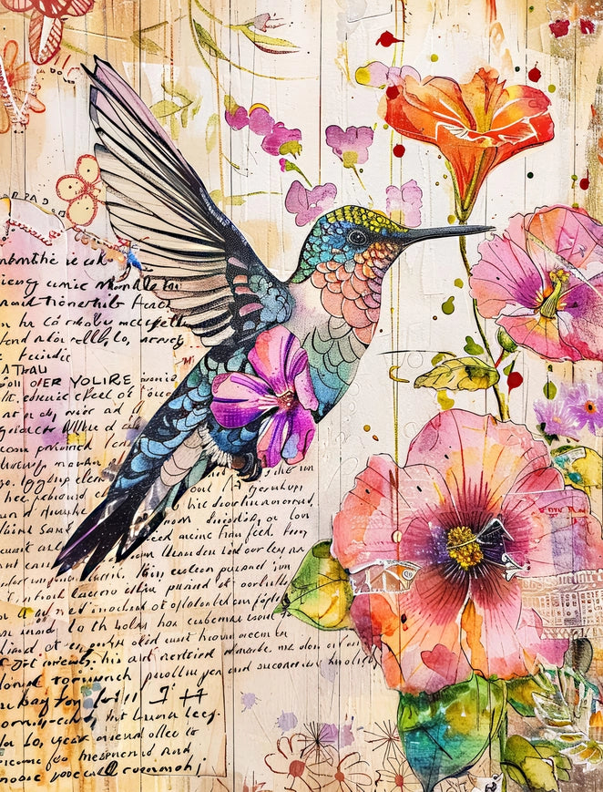 Craft Kreatively Rice Paper A4 Value Pack of 6 - Hummingbird