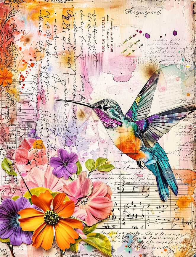 Craft Kreatively Rice Paper A4 Value Pack of 6 - Hummingbird