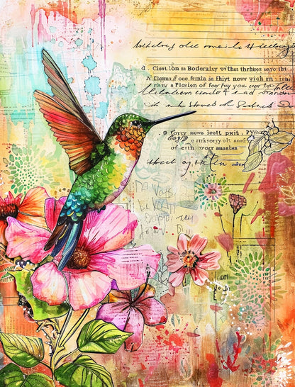 Craft Kreatively Rice Paper A4 Value Pack of 6 - Hummingbird